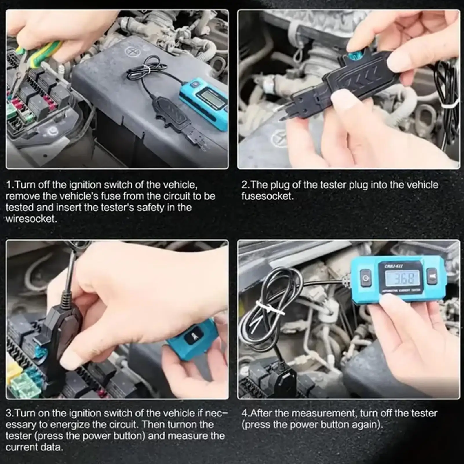 Car Circuit Tester Voltage Detector Automotive Electrical Diagnostic Tool for Vehicle Engine Maintenance Repair DIY Garage