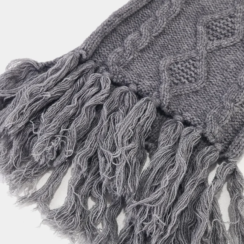 الشتاء النساء 3 قطعة بيني وشاح طويل قفازات الفراء Pompom تويست قبعات متماسكة سميكة الصوف مبطن وشاح طويل هامش بلون #6