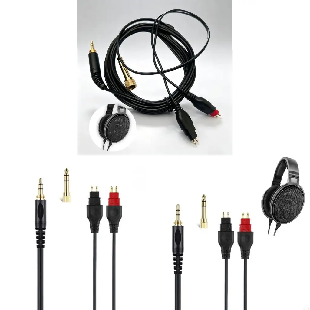 E1PF PVC Headphone Cable 250CM with Two Earcup Ends for HD650/HD660S Headsets Cord