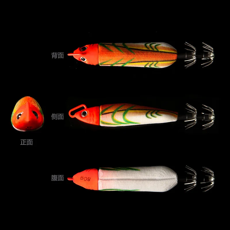 AS 40g60g80g100g Hard Bait Glow Shrimp Hook Crowns Squid Jigs Sea Fishing Lure Set Artificial Cuttlefish Octopus