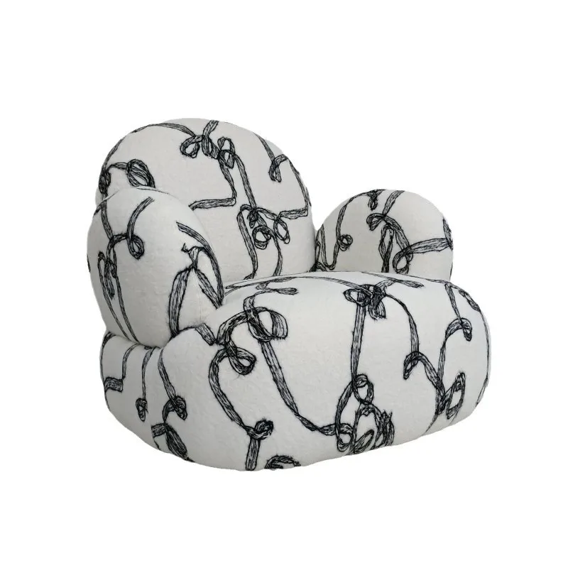 

Cream style fabric lazy sofa living room balcony simple business leisure