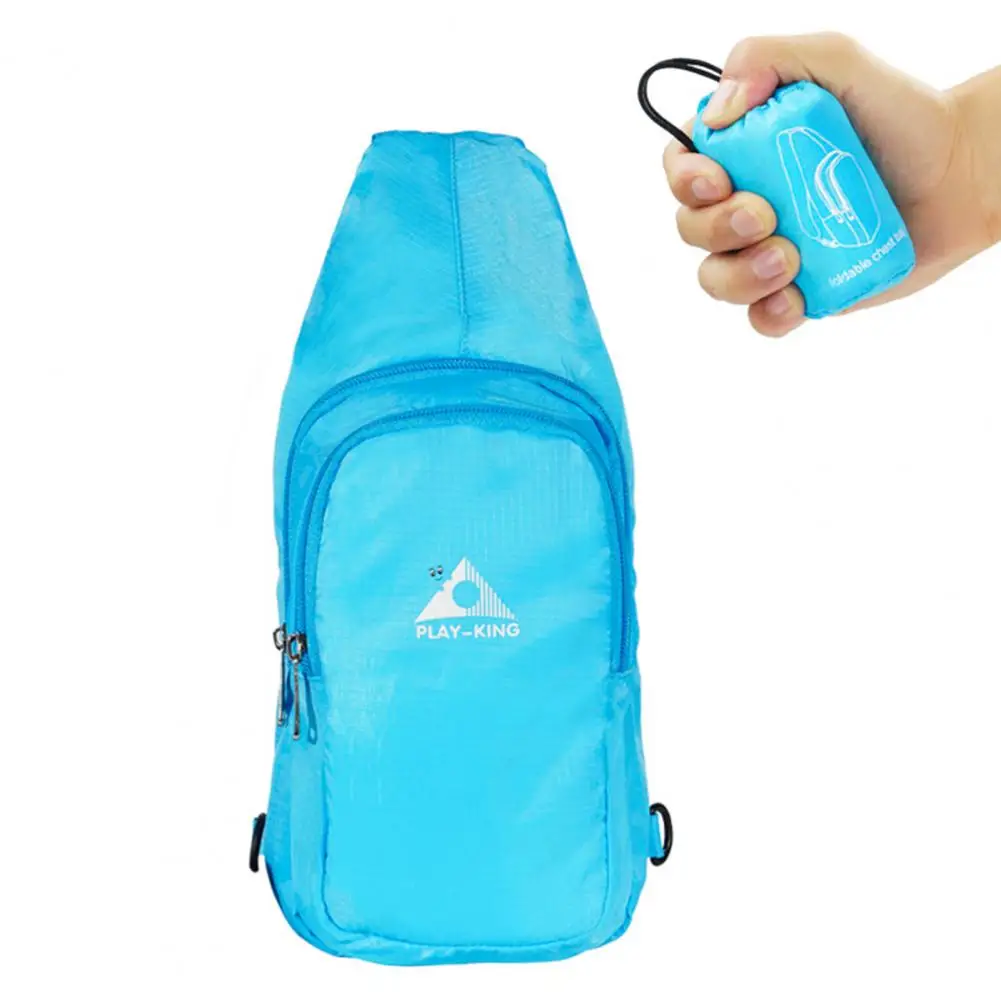 Foldable Mini Cross Shoulder Pack Compact Size Polyester Space Saving Packable Chest Sling Bag for Lady