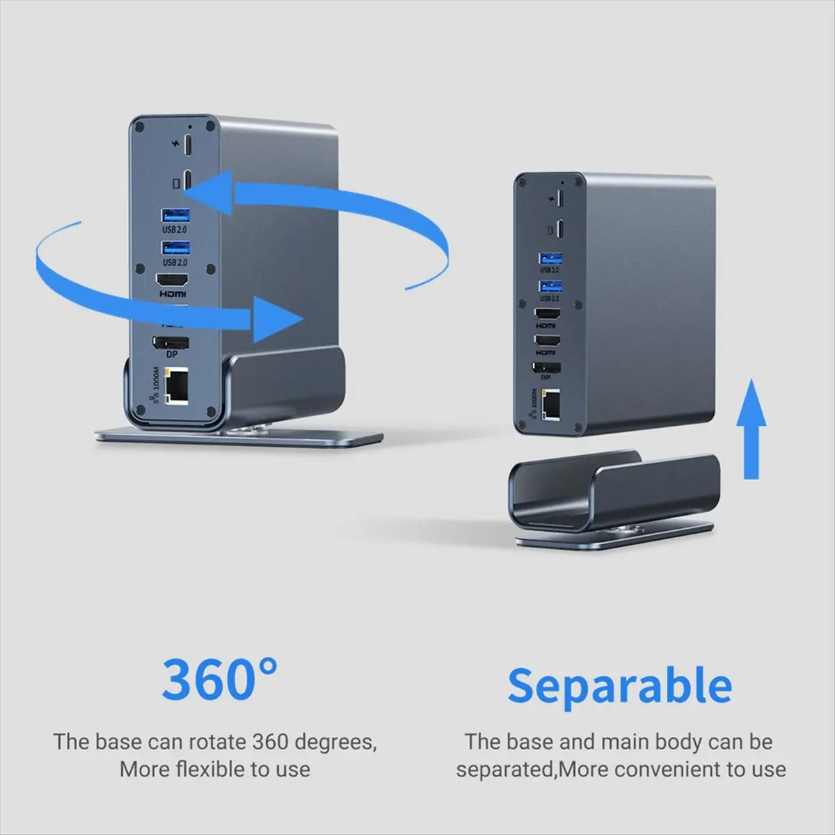 Stable- 15 in 1 USB-C Docking Station 4K HD Vertical Hub with Triple Monitor ,RJ45 1000M,USB 3.0/2.0,PD 3.0,SD/TF for PC Laptop