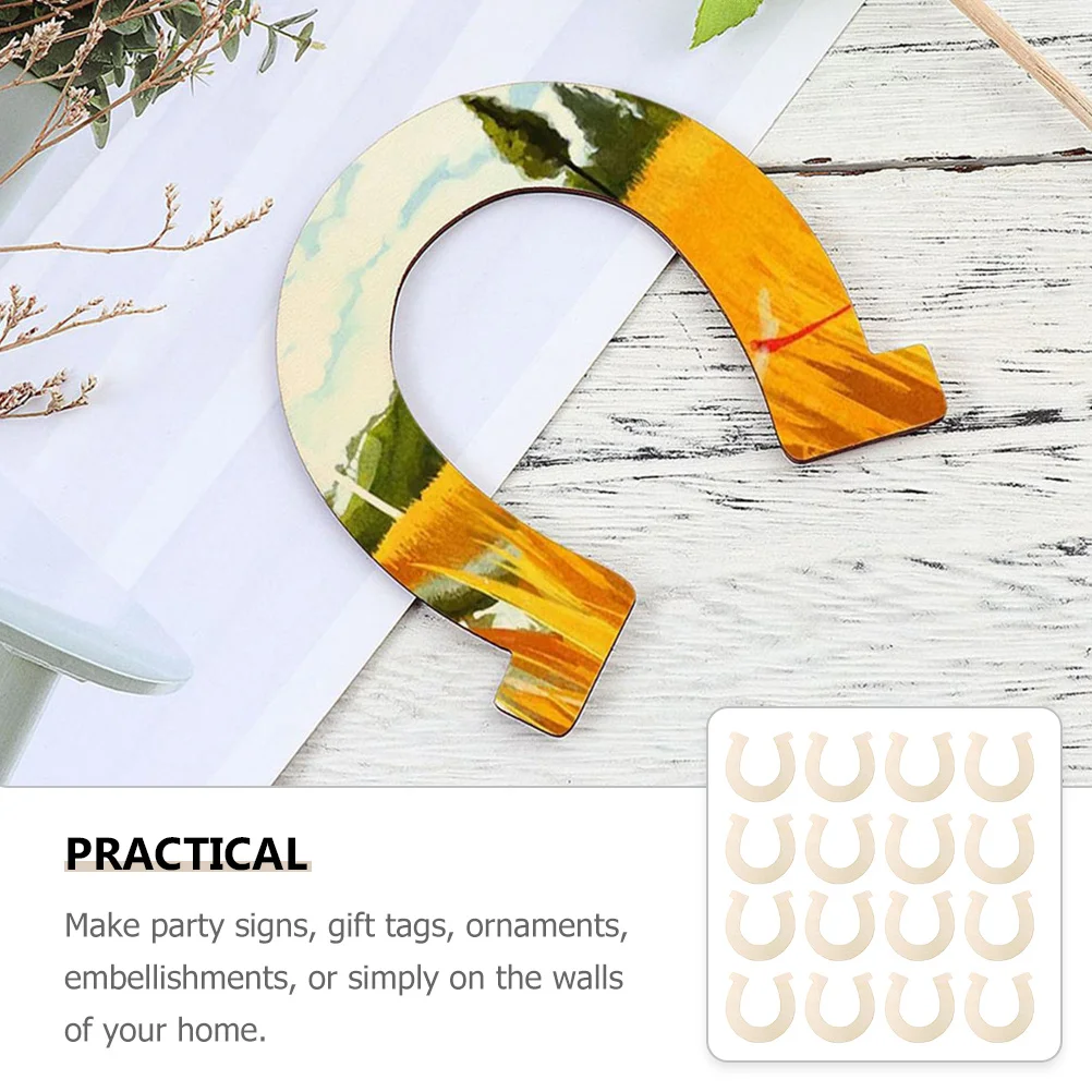 

36Pcs Wooden Pieces Horseshoe Shaped Blank Slices Unfinished Wood Chips DIY Crafts for Painting Writing Dyeing DIY Wood Slices