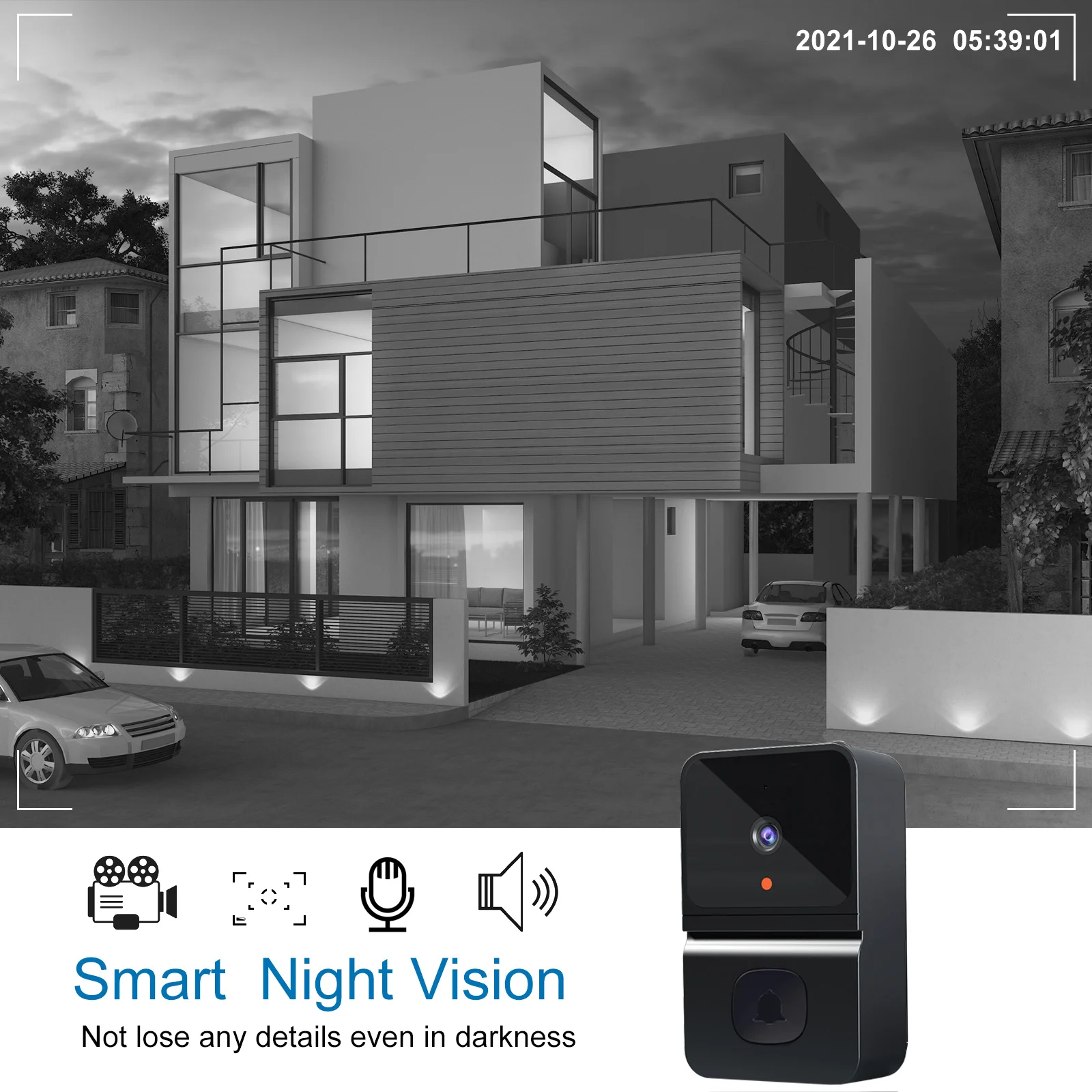 Imagem -05 - Smart Home sem Fio Campainha de Vídeo Câmera de Proteção de Segurança Anel Campainha da Porta Interfone Visão Noturna Recarregável Kement App