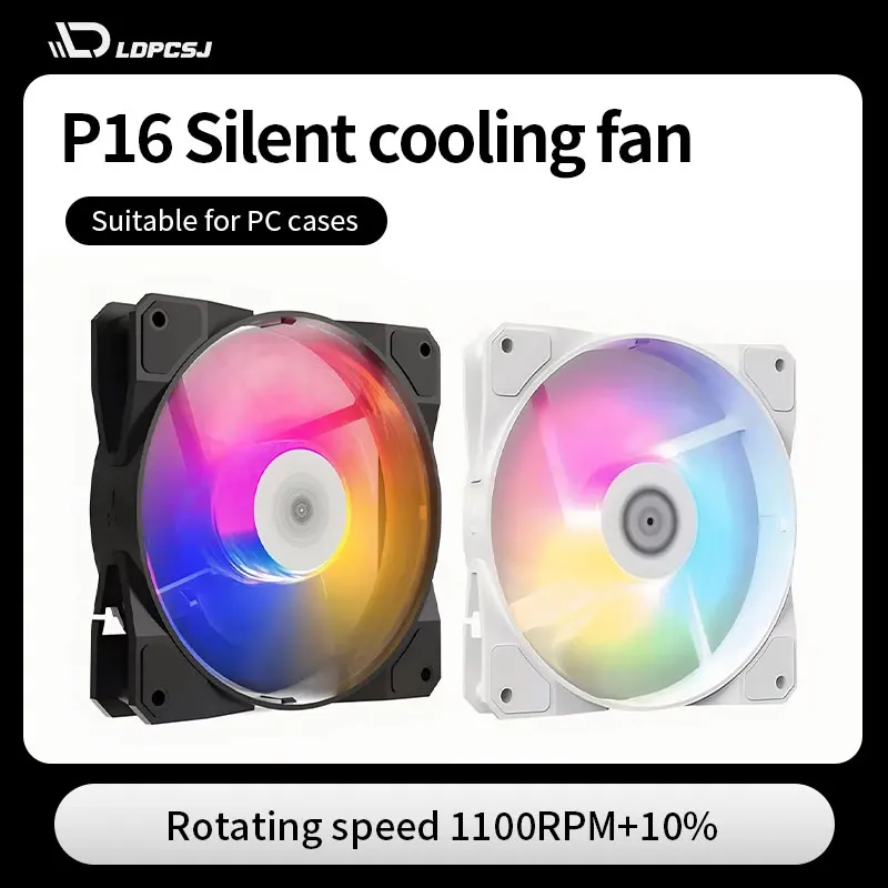 

LDPCSJ RGB LED 120 мм 12 В 4-контактный бесшумный охлаждающий вентилятор для корпуса ПК с водяным охлаждением для игр с эффектом радужного света и высокой производительностью