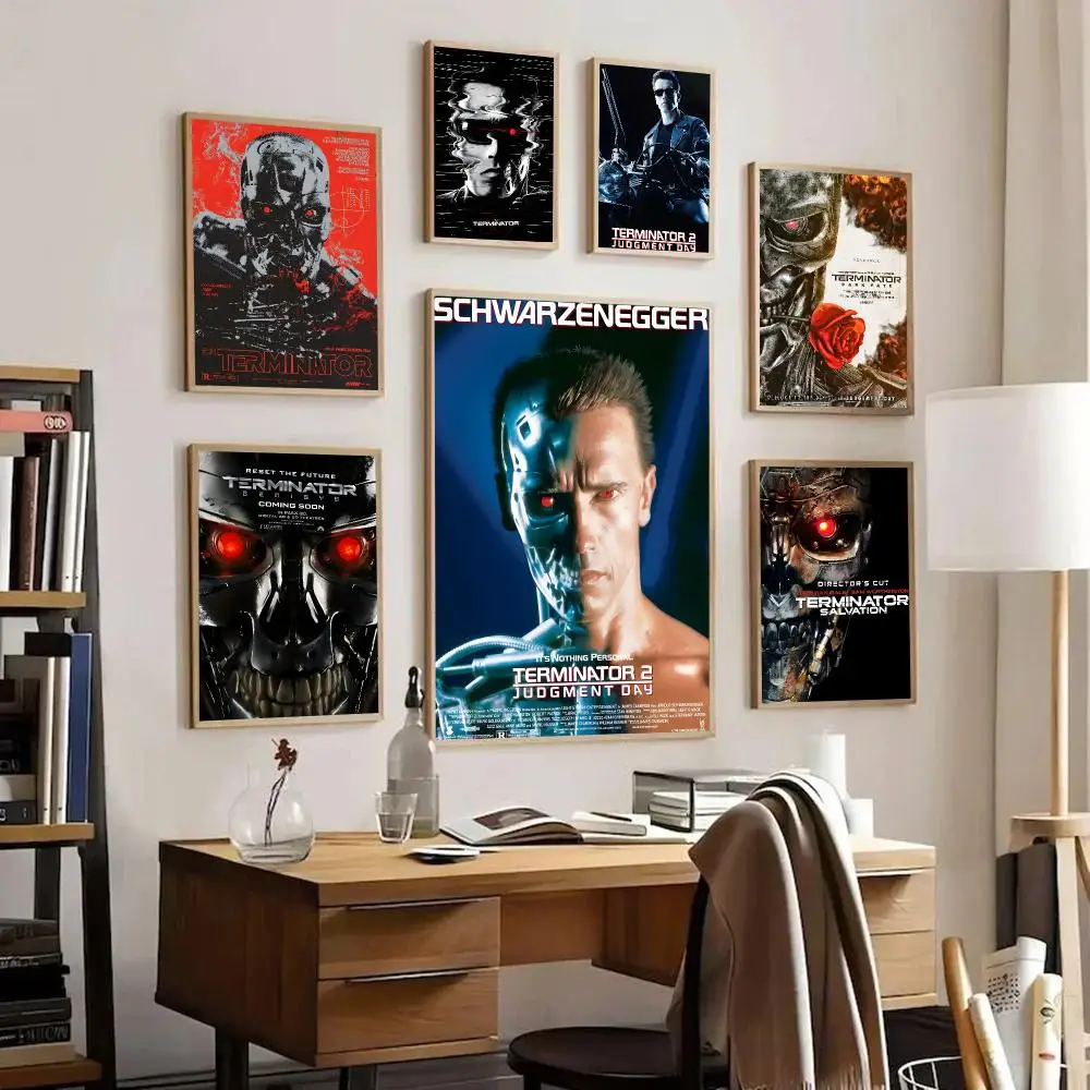 Movie T-The T-Terminator Poster HD Art Sticky Wall Waterproof Home Living Room Bedroom Bar Aesthetic Decoration