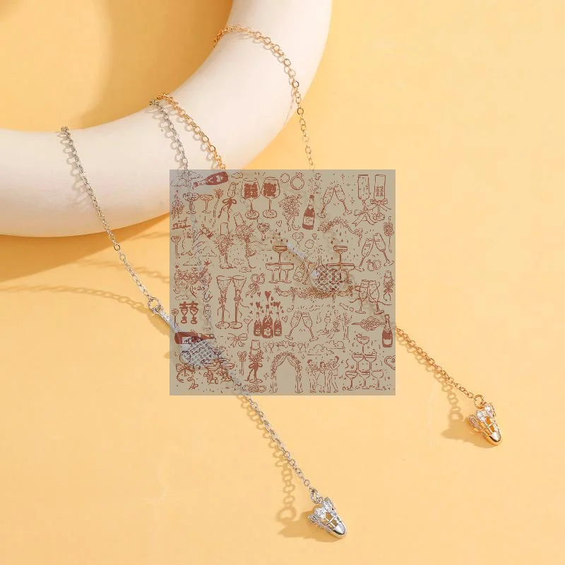 Adjustable Sports Badminton Racket Table Tennis Racket Y-Shaped Chain Pendant Necklaces For Women Trendy Sporty Jewelry Gift