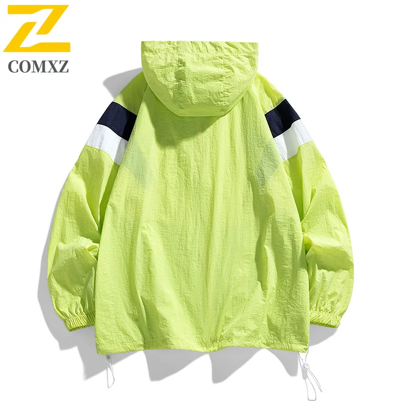 Summer New Sun Ice Silk Jacket Men's Casual Fashion Ultra-light Thin UV Sunscreen Windbreaker Youth Fishing Skin Hooded Coat