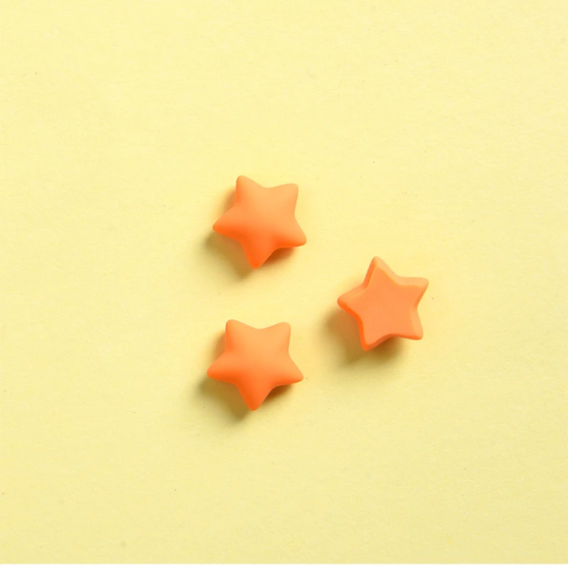 10pc Kawaii Colorful Mini 3D Five Pointed Star Flatback Resin Figurine Phone Case Decor DIY Earring Headwear Jewelry Accessories