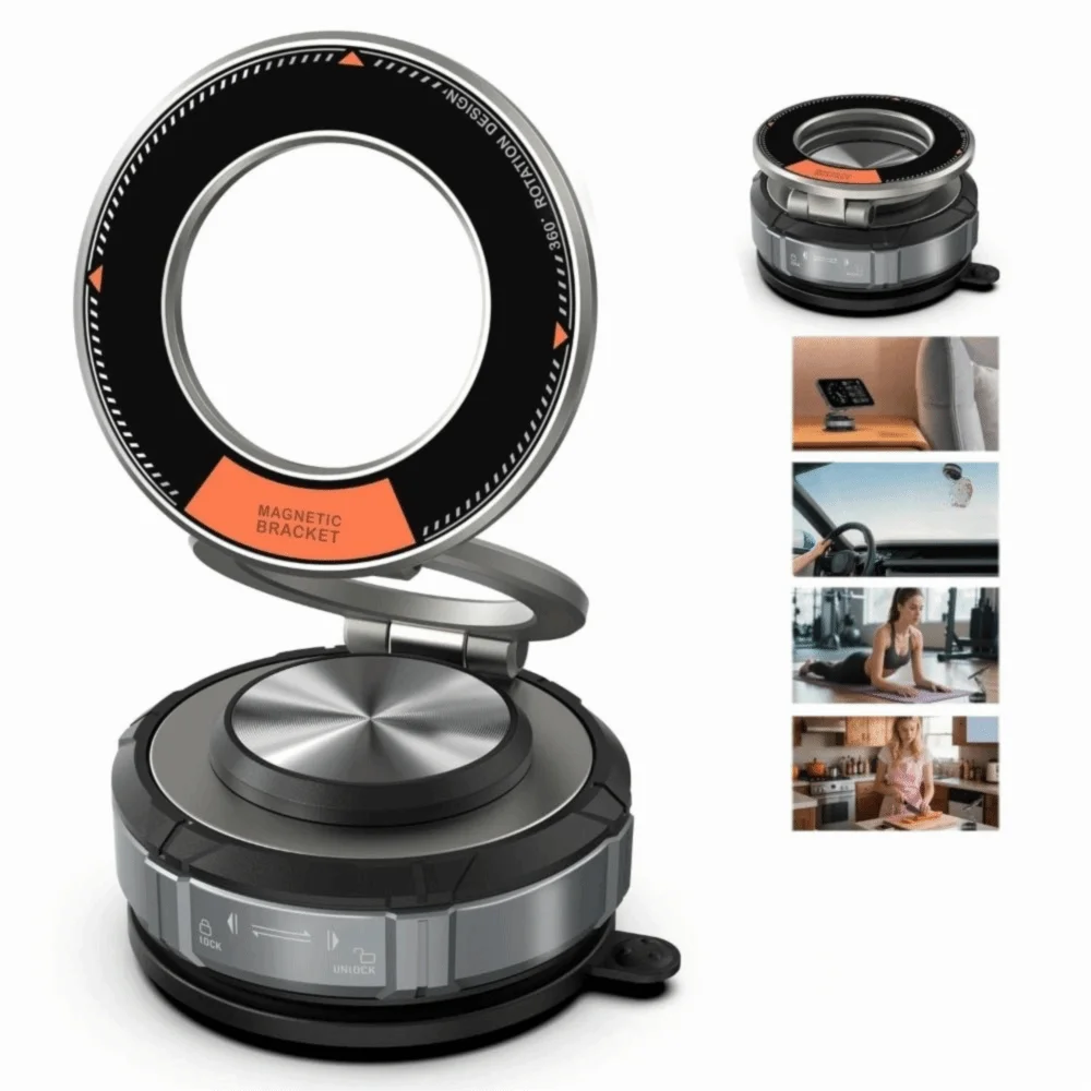 

Новый 360° ° Регулируемый магнитный автомобильный держатель для телефона, складное вращение, автомобильное крепление Magsafe, многофункциональный вакуумный кронштейн на присоске