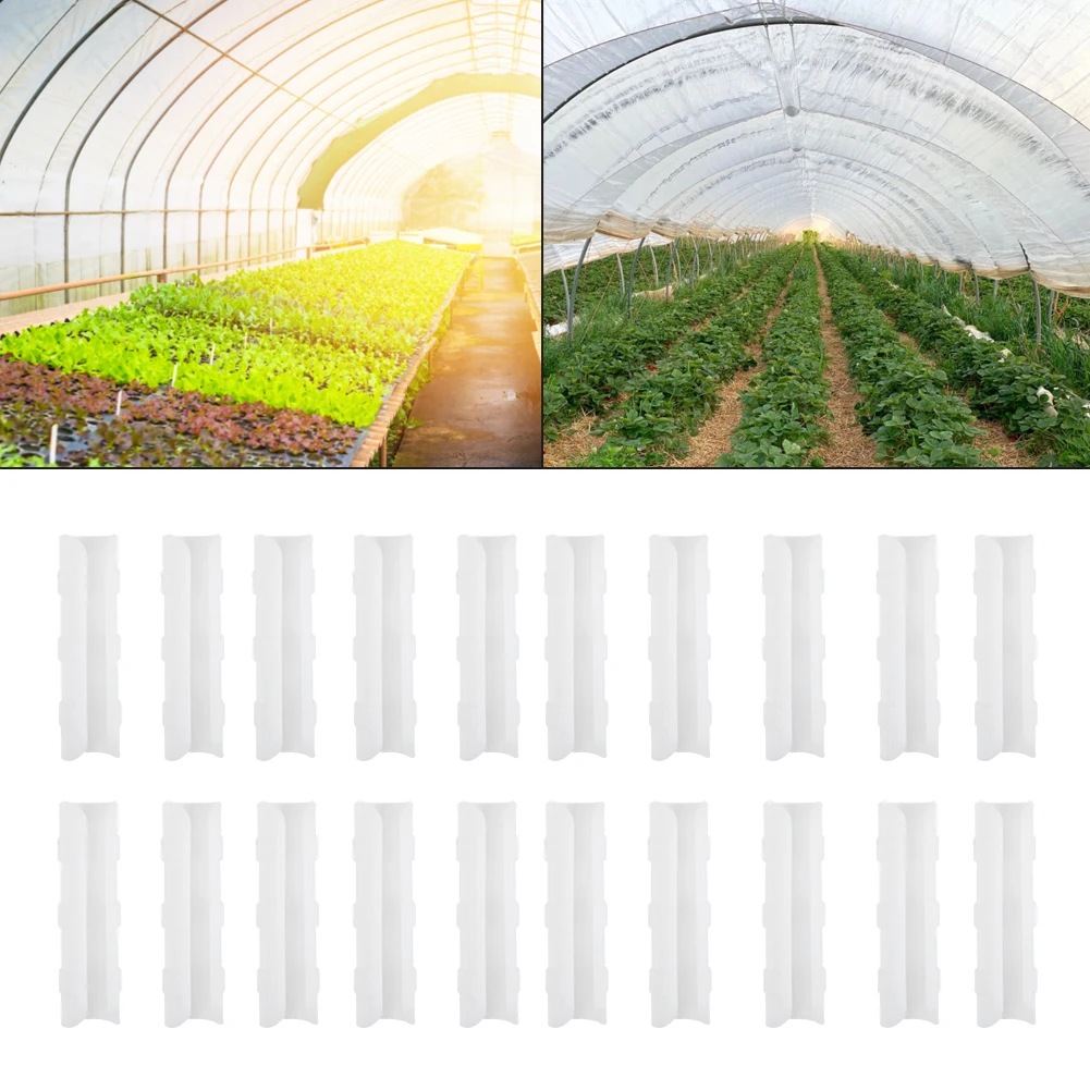 20pcs Greenhouse Pipe Attachment Clamps for Securing Polyethylene Covers to Hoop Structures Designed for Stable Performance