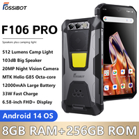 FOSSIBOT F106 PRO 15(8+7)GB RAM+256GB ROM Camping Light 103dB Speaker MTK Helio G85 4G 6.58\
