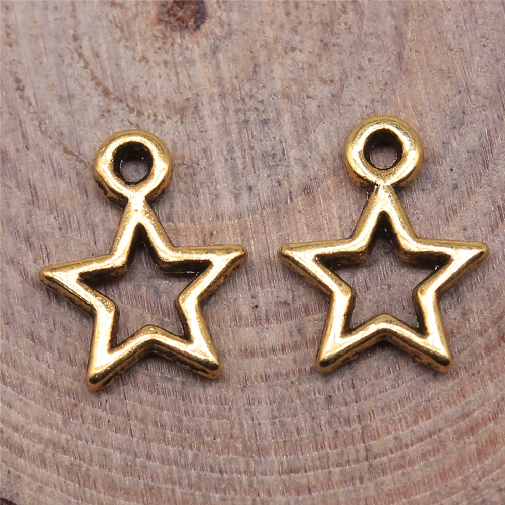 WYSIWYG 40pcs 13x10mm 4 Colors Cute Star Charms Tiny Star Charms Five-Pointed Star Charms