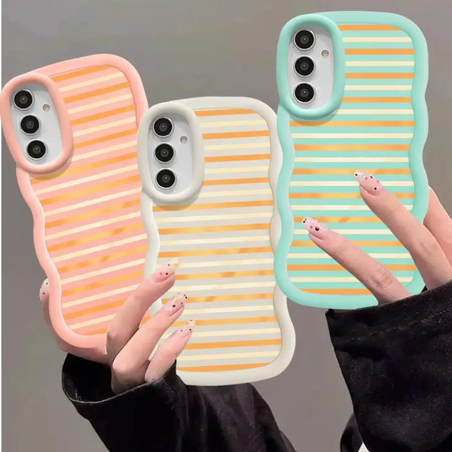 Thin Stripe Multicolor Case for Samsung Galaxy A17 A12 A30 A11 A20 A16 A05 A73 A14 A03 A15 A04 A13 A50 Phone Cover A55 A35 A52