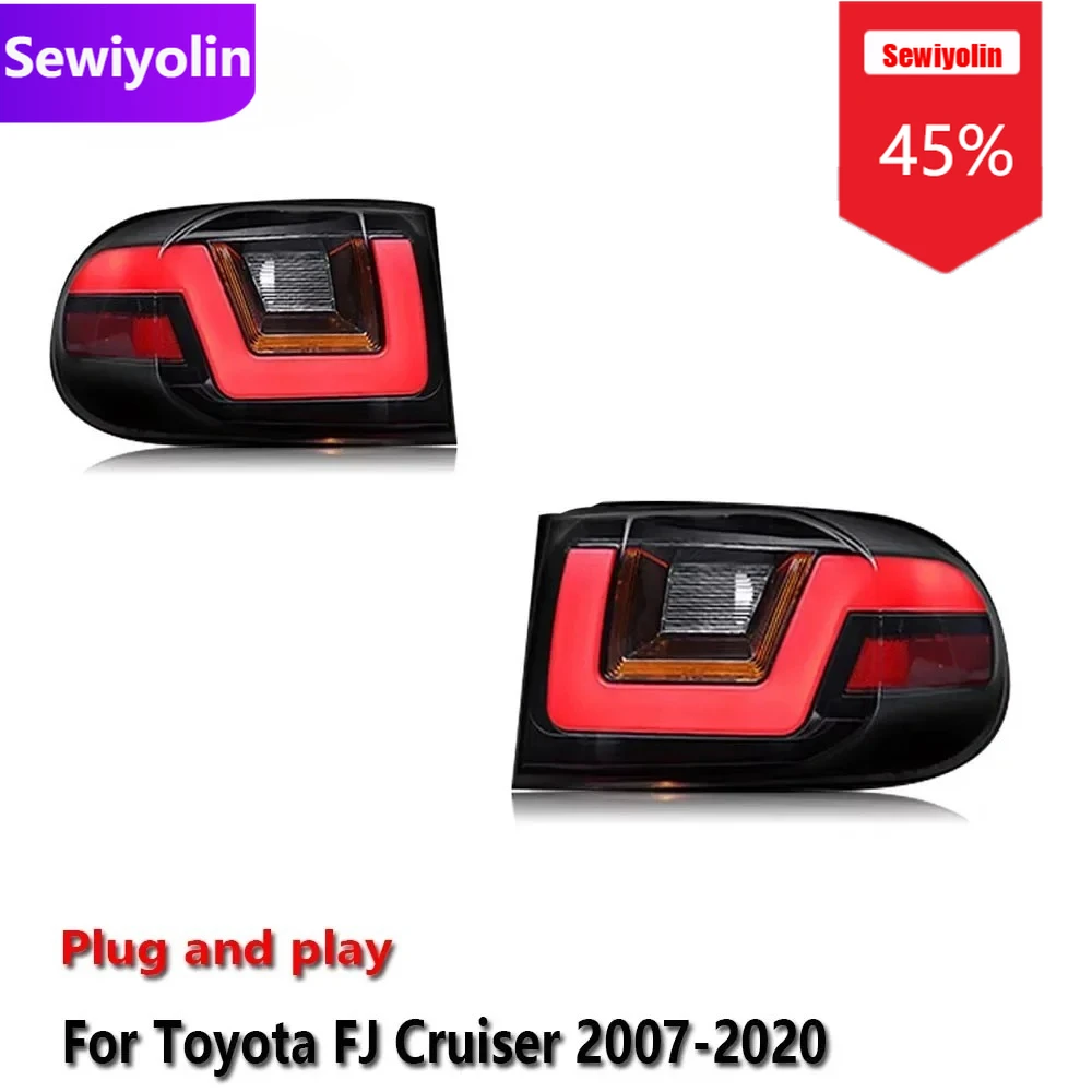 

Автомобильные светодиодные задние фонари DRL в сборе для Toyota FJ Cruiser 2007-2020, автоматические противотуманные фары DRL, стоп-сигналы поворота Plug and Play
