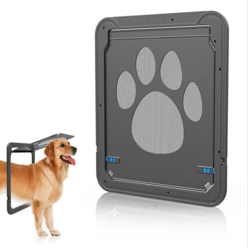Pet Door for Screens, Adjustable Pet Cat Dog Door with Mesh Panel, Easy Install Free Passage Entry Exit, Pet Supplies