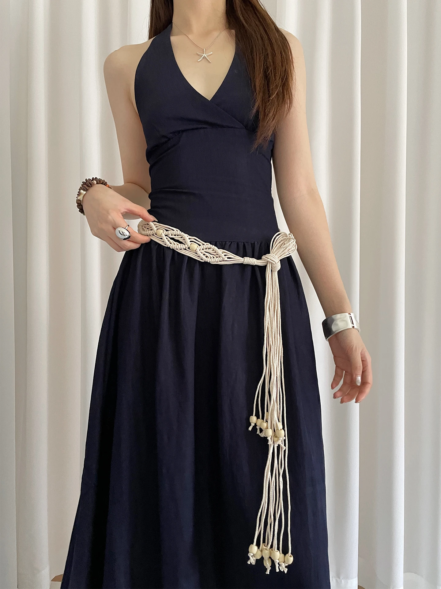 Handmade Ethnic Style Beaded Waist Rope For Women With Retro Bohemian Design Sense As A Belt Accessory For Dresses