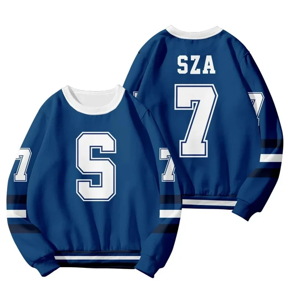 سويتشرت SZA SOS Jersey للرجال والنساء ، برقبة دائرية ، ملابس شارع بأكمام طويلة ، جولة في أمريكا الشمالية ، ملابس الموضة ،