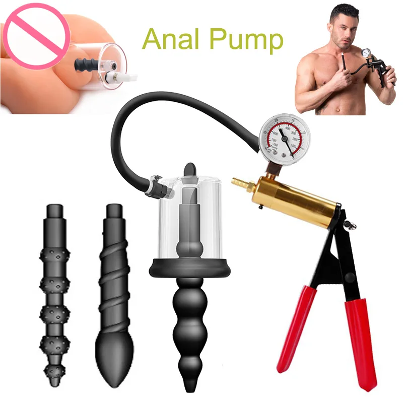 Manual Anal Pump Vacuum Sucking Cup Rosebud Butt Beads Pumps Prostate Massage Anus Dilator BDSM Sex Toys Man Women Masturbator