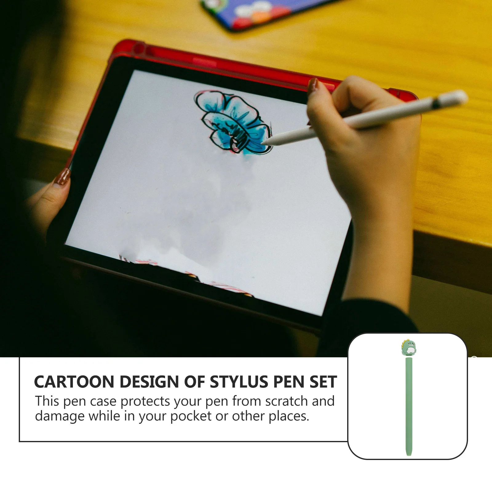 

1pc Silicone Stylus Pen Cover Lovely Cartoon Protective Sleeve For Touch Pen Non-Slip Grip Case Waterproof Pencil Protector