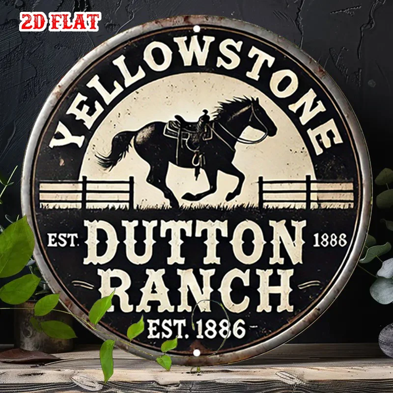 Brewin Home 2D flaches Cowboy-Metallschild, Yellowstone Pferde-Wandkunst, rustikale Dekoration für Zuhause, Garage, Café, 7,8 x 19,8 cm