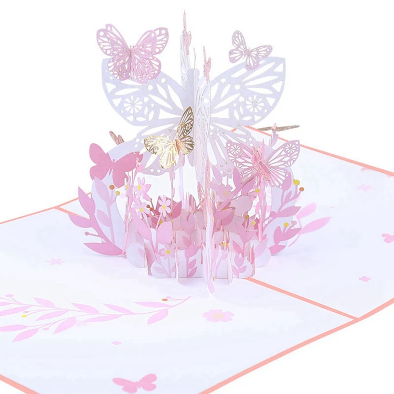 Up Card Greeting Card With Butterfly Design,Handmade 3D Butterfly Cards Anniversary