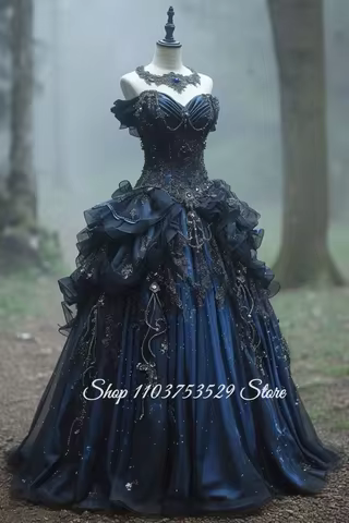 Customized Vintage Victorian Gothic Ball Gown Strapless Opulent Corset Evening Dress Special Occasion Countess Dress