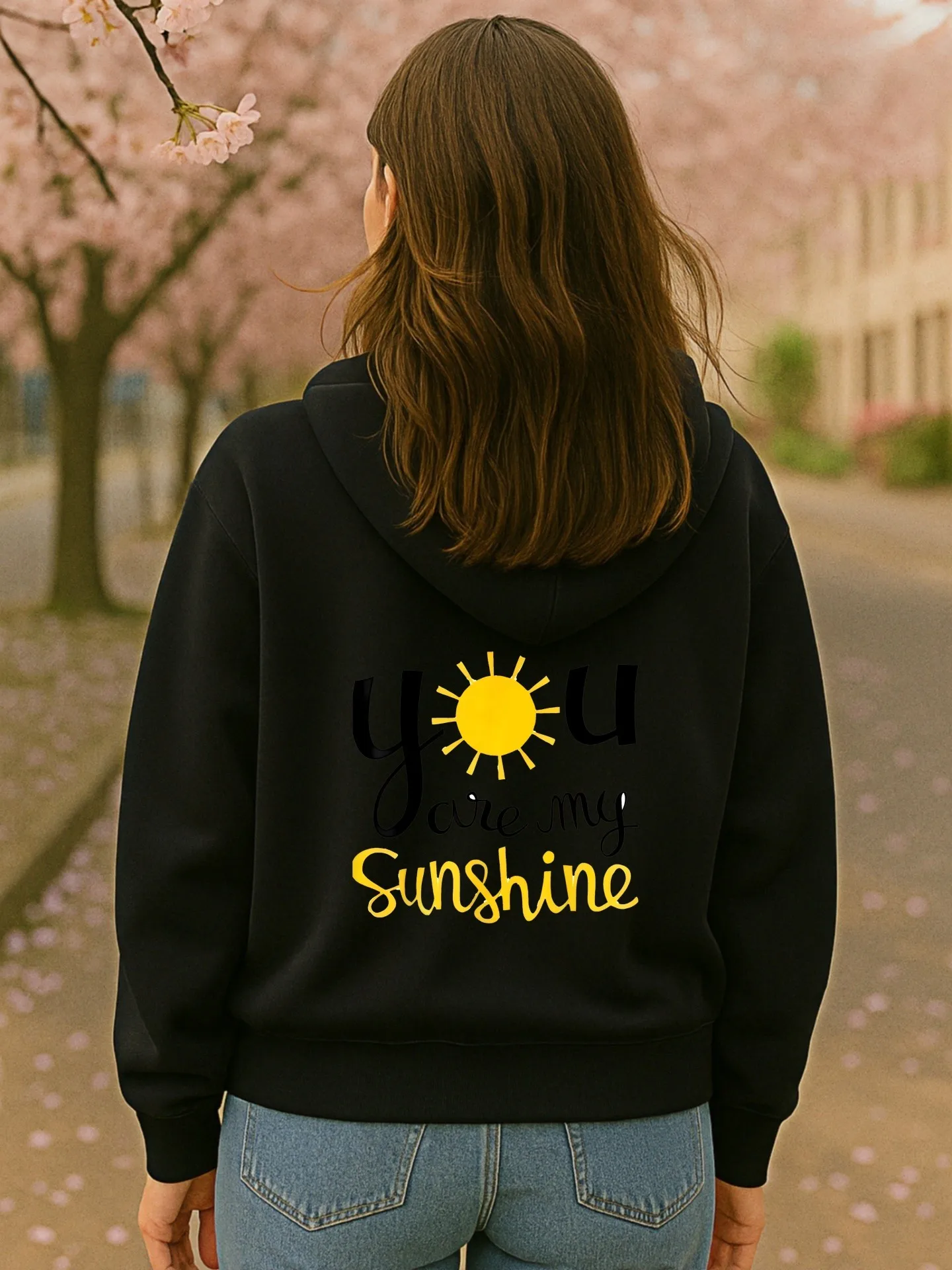 Essentiële hoodie, letterprint, casual esthetisch ontwerp, zachte stof, casual dagelijkse kleding, voor tieners