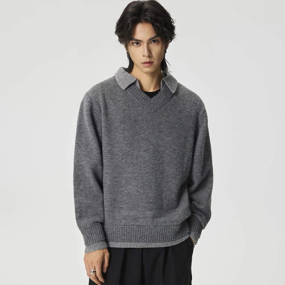 

Autumn Winter Vintage Knitted Sweaters Men Loose Casual Fashion Pullover Short Style Sweater Couple Jumper Tops Unisex Clothes