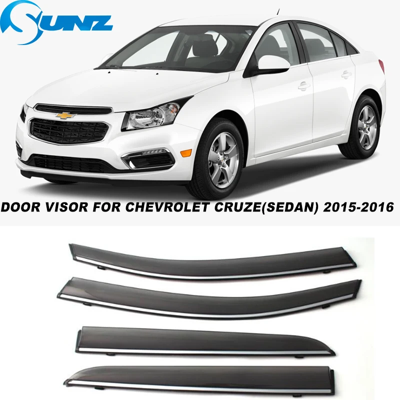 

Side Window Visors For Chevrolet Cruze Sedan 2015 2016 Car Door Window Rain Sun Guard Visor Wind Deflector Car Accessories SUNZ