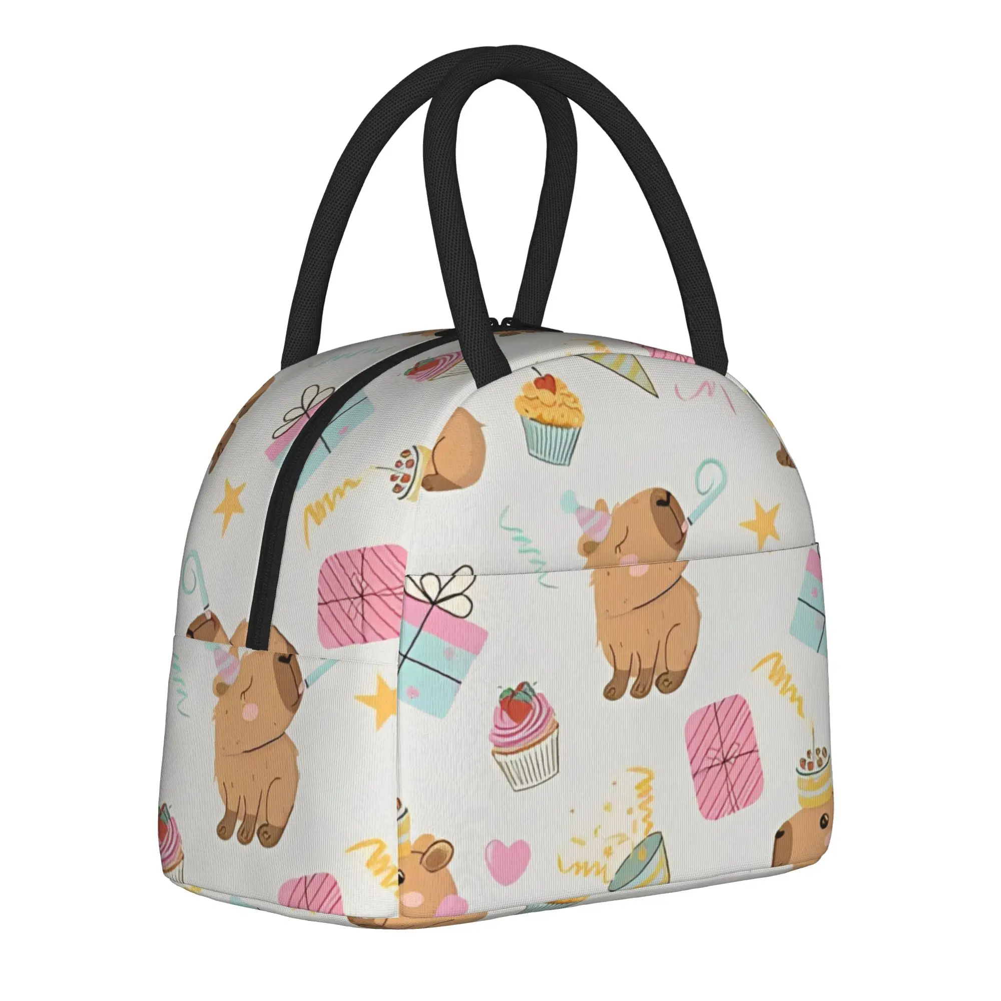 Cute Capybara Cartoon  Insulated Lunch Bags Cooler Bag Meal Container  Leakproof Tote Lunch Box Food Handbags Office  Travel