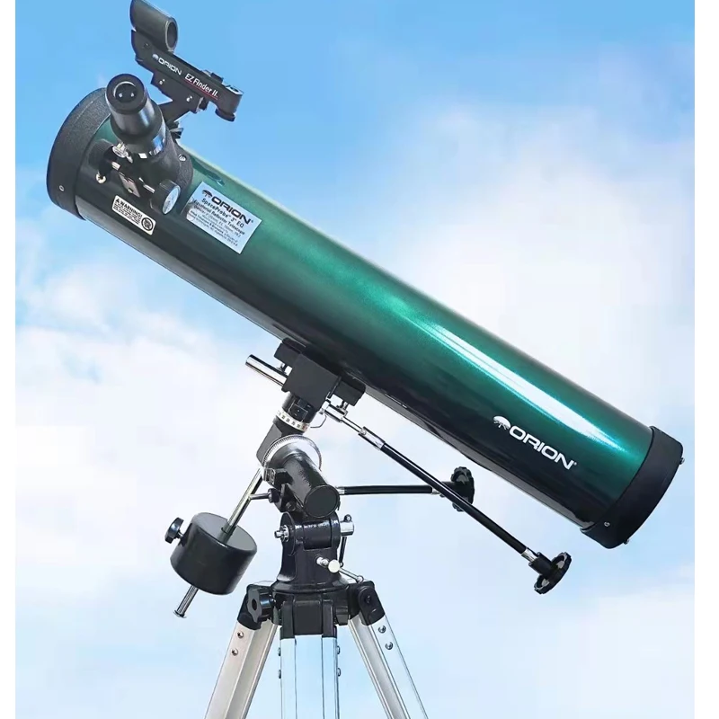 Telescopio astronomico Orion 76/700 Treppiede equatore EQ1 con tubo in alluminio riflettente newtoniano 76EQ