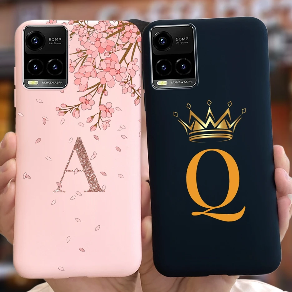 For Vivo Y33s Case Vivo Y21 Y21s Cute Crown Letters Cover Silicone Soft TPU Phone Case For Vivo Y21s Y 21 s VivoY21 Coque Bumper