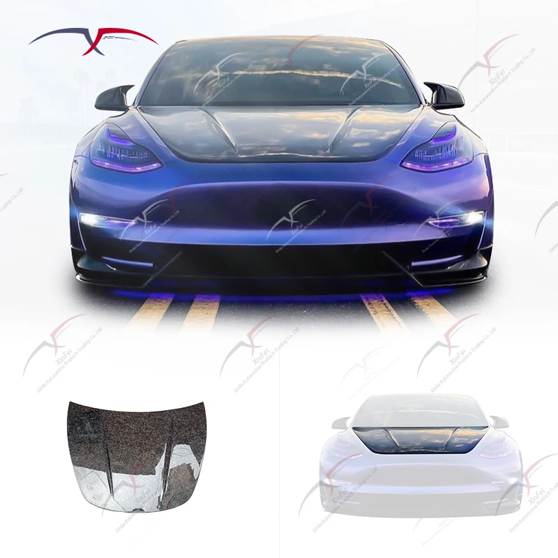 Brand New Upgrade for Model 3 Modified R Carbon Fiber Engine Hood