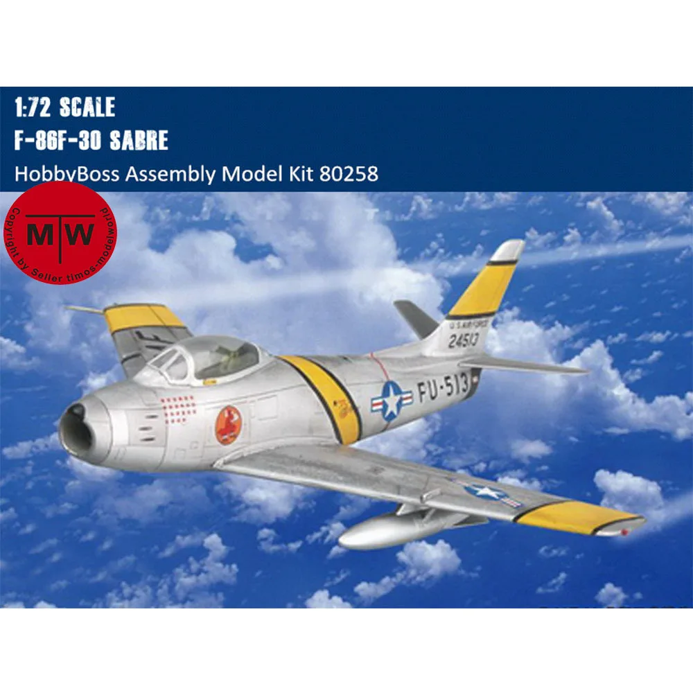 

HobbyBoss 80258 1/72 Scale F-86F-30 Sabre Fighter Military Plastic Aircraft Assembly Model Kits