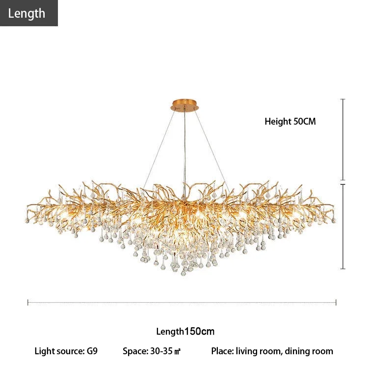 QINGYUNKE Gold Water Drop Chandelier 3