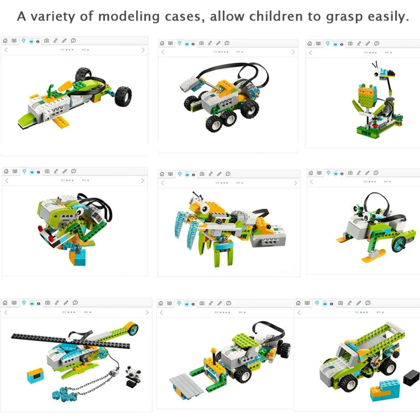 Imagem -04 - Programação Kit Robot Tijolos Eletrônicos Compatível com Legoeds Wedo2.0 We-do 2.0 45300 High-tech Educação