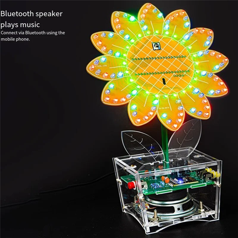 AT02-LED Sunflower سمّاعات بلوتوث مع جهاز التحكم عن بعد لتقوم بها بنفسك عدة إلكترونية أجزاء ممارسة اللحام