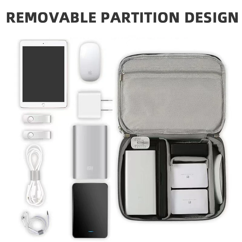 Travel Portable Digital Double Layer Storage Bag Data Cable Mobile Power Charging Cable Accessories Multi-Function Storage Box