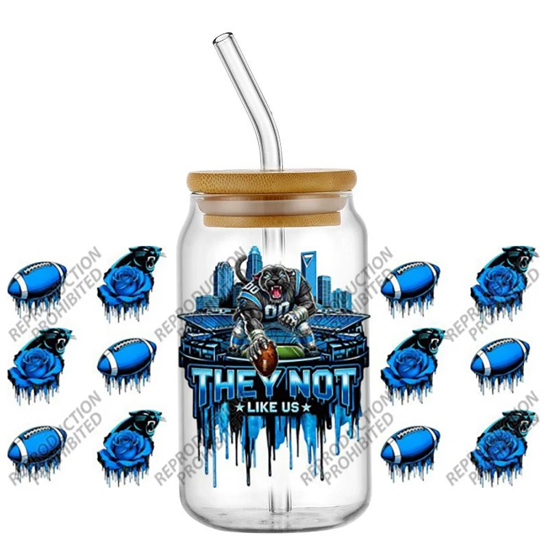 Hotsale Popular Football Cool Team Mascots 16oz UV DTF 3D Transfer Sticker Decals Wraps Glass Can Cups Creative Craft DIY view 4