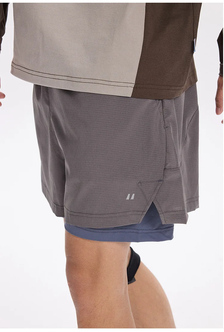 Unisex 2-in-1 Laufshorts Schnelltrocknend Fitness-Shorts Doppelschichtige Kompressions-Laufhose Sportliche Fitness-Jogging-Shorts – Detail 17
