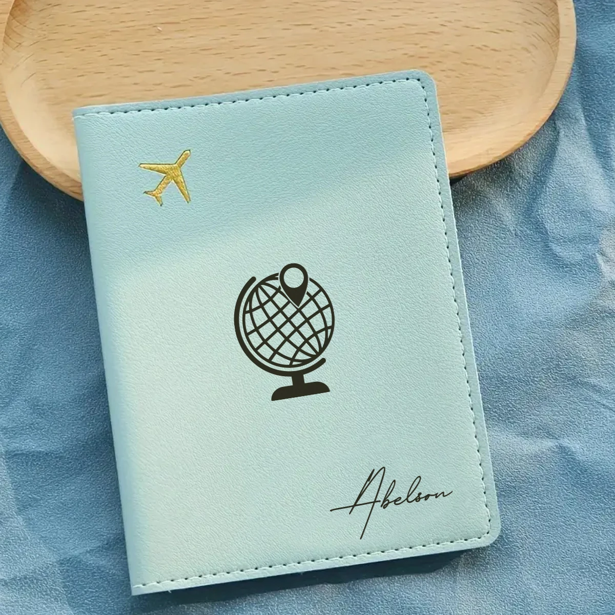 

Набор из 1 шт.: кожаный держатель для паспорта и бирка для багажа с индивидуальной гравировкой — модный подарок к началу учебного года