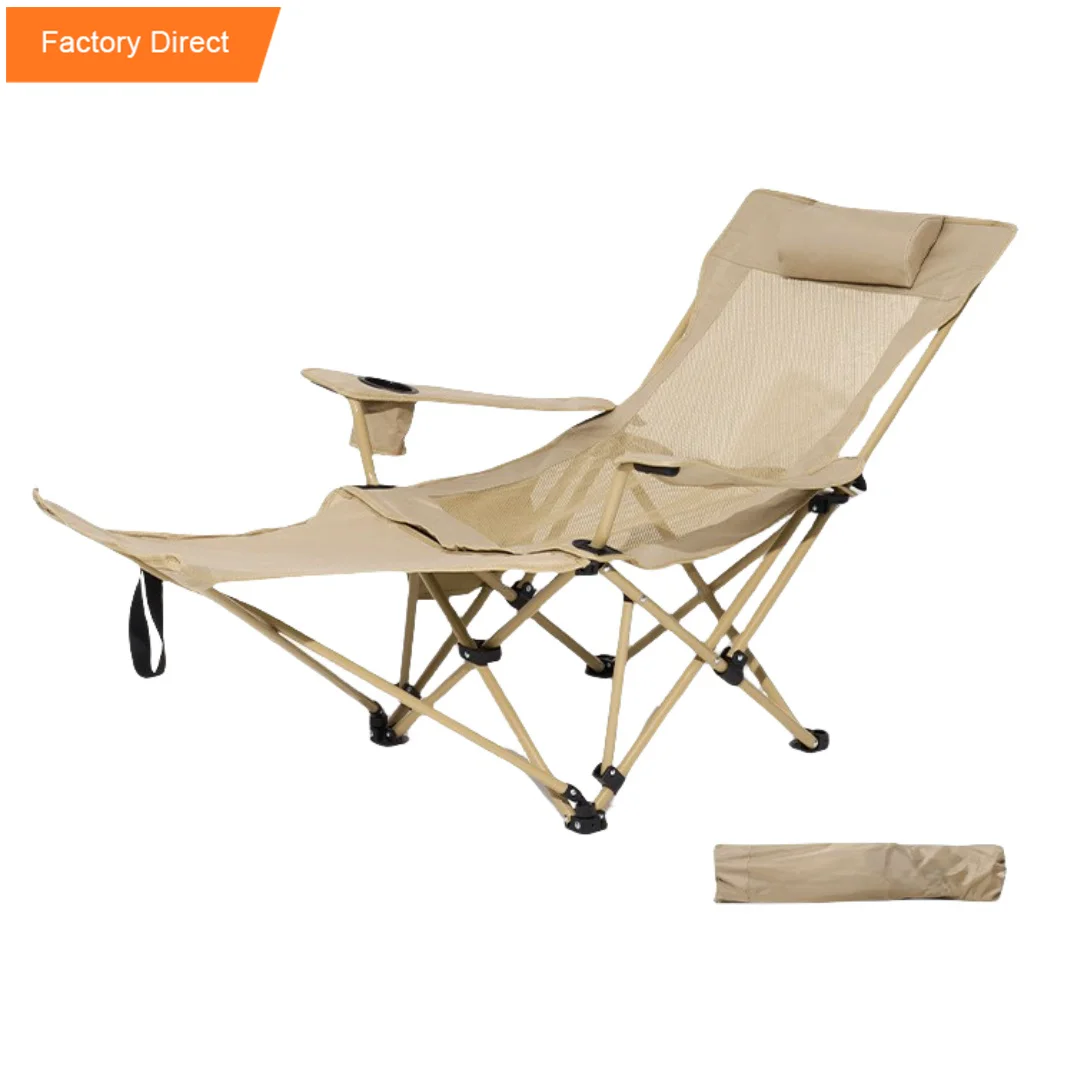 Reclining Folding Chair Recliner Lightweight Fishing Chair Portable Camping Chair With Foot Support