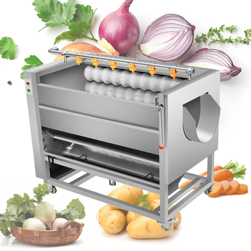 Potato Washing Peeling Machine For Taro Ginger Sweet Potatoes Radishes Scallops Oysters Lotus Roots Yam Vegetable Washing Machin