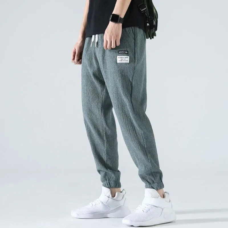 

Men Casual Pants Harlem Trouser Baggy Trouser Man Clothing Breathable Leggings Slim Sportswear Straight Business Loose Thin