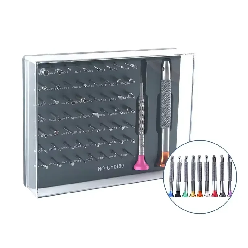 Brand For KWONG YUEN Wrist Watch Special Screwdriver 56 Kinds of Multi-functional Wrist Watch Repair Tools with Screw Head