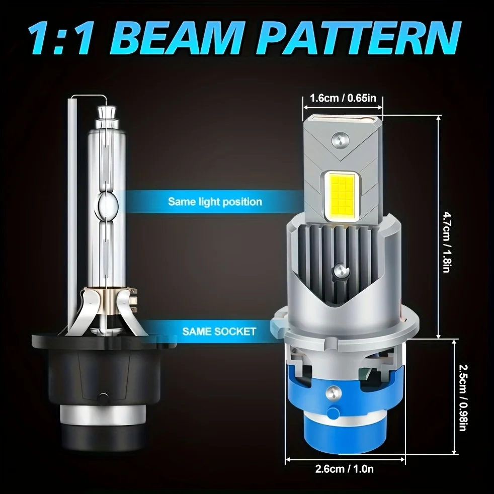 D2S/D2R D4S/D4R Xenon Led 32000 6000K White Canbus Error Free Super Bright for Motor Vehicles 12-24V Conversion Kit 2pcs