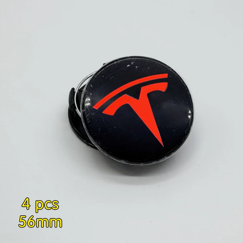 4pcs 56mm Wheel Hub Center Caps For Tesla Model 3 Model Y Badge Cover Hubcaps for Tesla Model Y X S 2023 Car Accessories