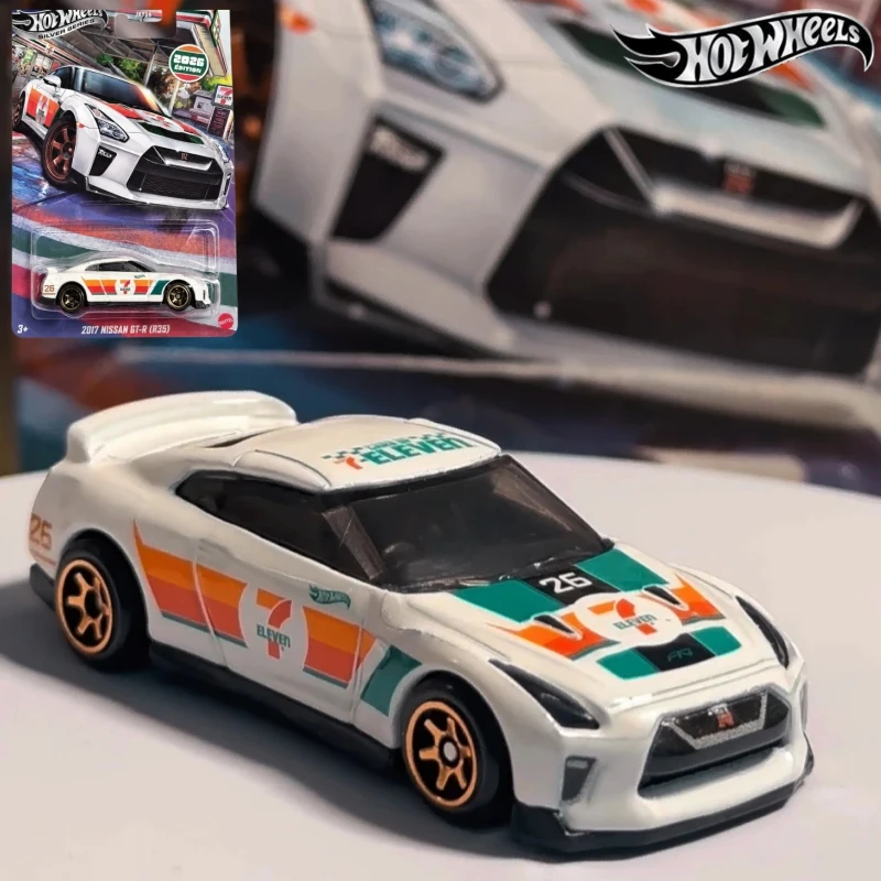 Hot Wheels x 7-Eleven 2026 Exclusive Edition | 1/64 Diecast 2017 Nissan GT-R R35 | Special White Wrap JDM  Model Car Collectible